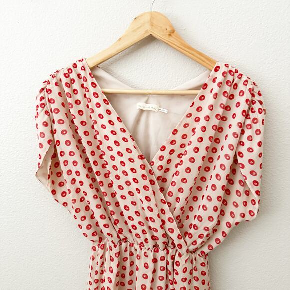 THE ADDISON PROJECT x ANTHROPOLOGIE | Collecting Dots Dress Silk Nude Red | XS - Picture 3 of 8